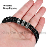 Personalized Leather Bracelet for Men - Name Engraved