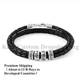 Personalized Leather Bracelet for Men - Name Engraved