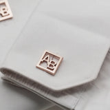 Men's Initials Cufflinks Stainless Steel - Personalized Wedding Cufflinks