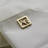 Men's Initials Cufflinks Stainless Steel - Personalized Wedding Cufflinks