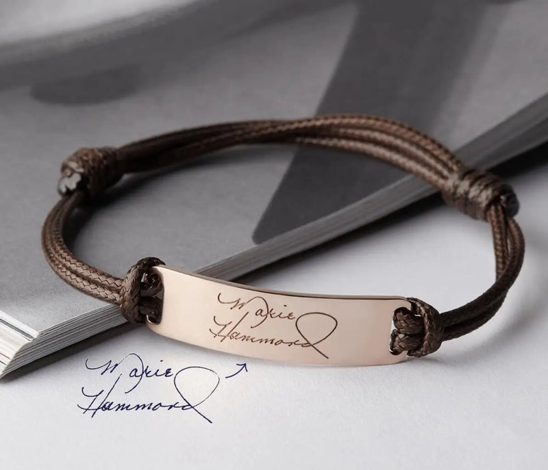 Customized Carved & Hand-Woven Bracelet - Anniversary/Birthday Gift