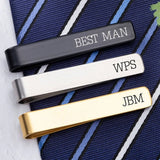 Custom Initial Tie Clips for Men - Stainless Steel Personalized Letter Tiepin