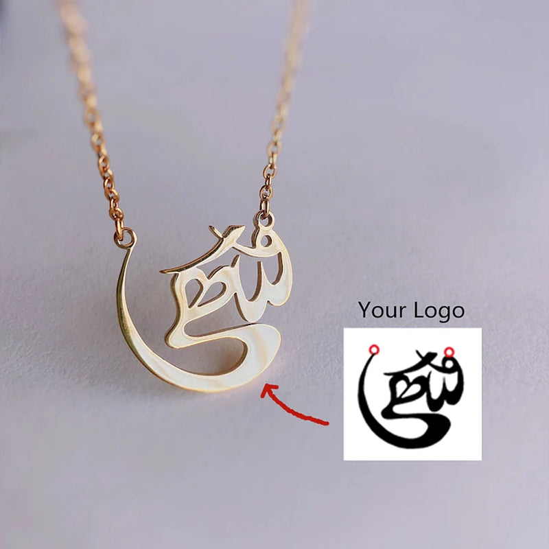 Personalized Logo Pendant Necklace Stainless Steel Cross Chain Jewelry