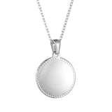 Logo Photo Engraved Name Date Round Coin Pendant Necklace