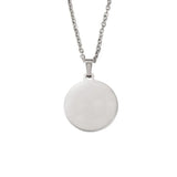 Stainless Steel Logo Photo Engraved Disc Pendant Necklace