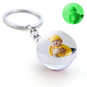 Luminous Logo Photo Keychain Personalized Glow In The Dark Keyring