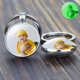 Luminous Logo Photo Keychain Personalized Glow In The Dark Keyring