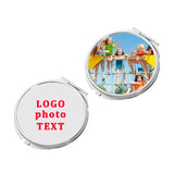 Metal Makeup Hand Mirror Private Label Round Mini Pocket Compact Mirror