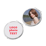 Metal Makeup Hand Mirror Private Label Round Mini Pocket Compact Mirror