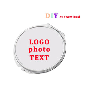 Metal Makeup Hand Mirror Private Label Round Mini Pocket Compact Mirror
