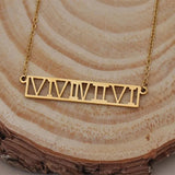 Roman Numbers Date Choker Necklace in Stainless Steel