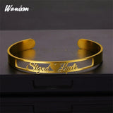 Personalized Stainless Steel Nameplate Bangles for Wedding
