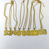 Personalized Number Name Pendant Necklace with Sports Varsity Jewelry Gift