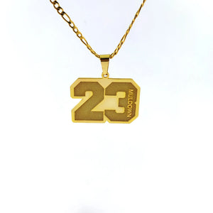 Personalized Number Name Pendant Necklace with Sports Varsity Jewelry Gift