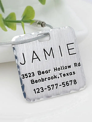 Personalized Engraved Luggage Tags with Name Address