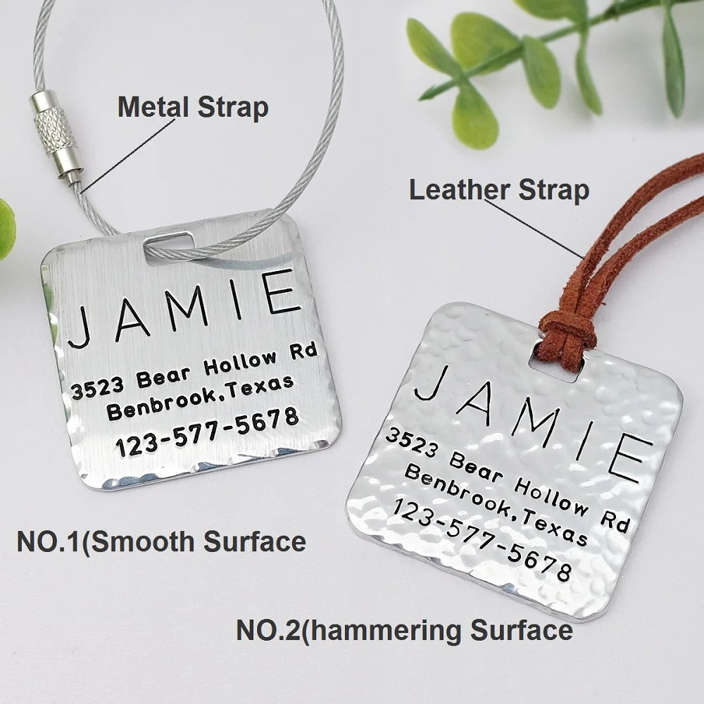 Personalized Engraved Luggage Tags with Name Address