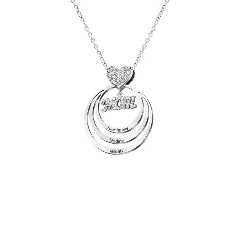 MOM Infinite Love Name Necklace Personalized Kids Names Pendant Chain