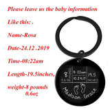 Personalized Baby Birth State Keychain - First Father Mother Gift