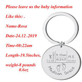 Personalized Baby Birth State Keychain - First Father Mother Gift