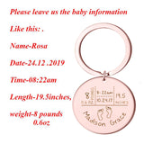 Personalized Baby Birth State Keychain - First Father Mother Gift