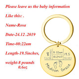 Personalized Baby Birth State Keychain - First Father Mother Gift
