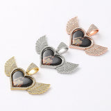 Heart Wings Hip-hop Necklace Shine Pendant Cuban Link & Tennis Jewelry