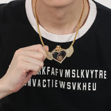 Heart Wings Hip-hop Necklace Shine Pendant Cuban Link & Tennis Jewelry