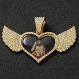 Heart Wings Hip-hop Necklace Shine Pendant Cuban Link & Tennis Jewelry