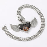Heart Wings Hip-hop Necklace Shine Pendant Cuban Link & Tennis Jewelry