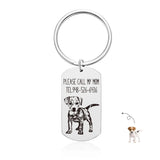 Personalized Memorial Dog Keychain, Custom Pet Loss Gift, Dog Tag Keepsake