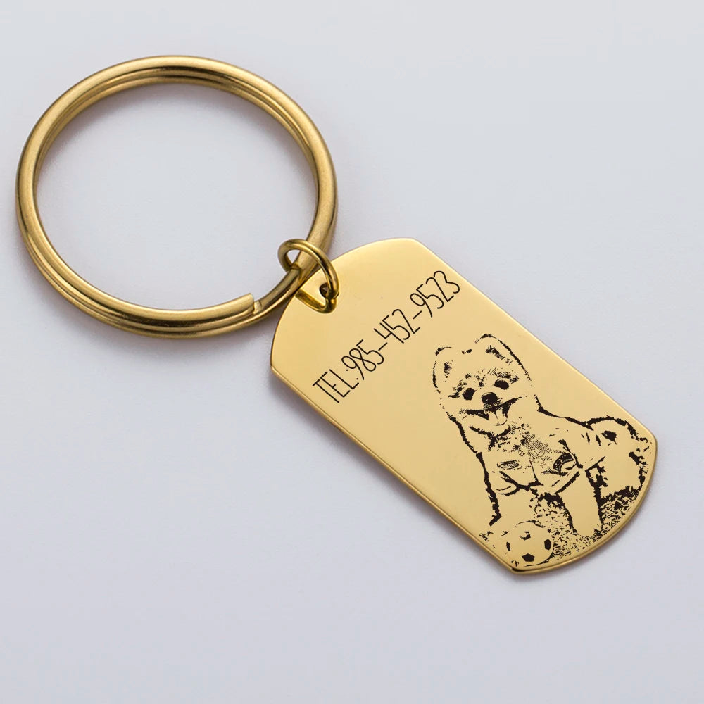 Personalized Memorial Dog Keychain, Custom Pet Loss Gift, Dog Tag Keepsake