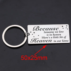 Memories Gift Stainless Steel Keychain: Someone in Heaven- Heaven in Our Home