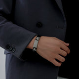 Men Bracelet Engrave Text Bar Bracelet Personalized Men Bracelet Fathers Gift