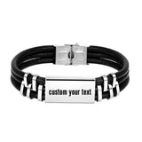 Men Bracelet Engrave Text Bar Bracelet Personalized Men Bracelet Fathers Gift