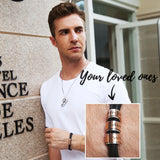 Men Bead Name Bracelet, Personalized Letter Jewelry