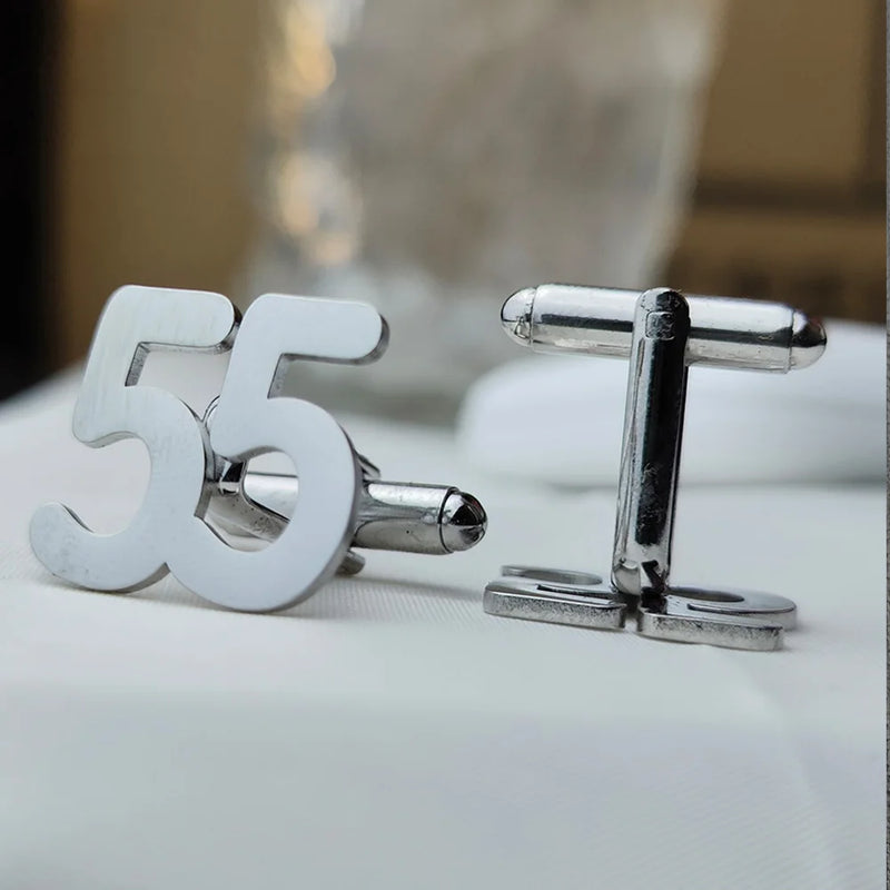 Personalized Date Cufflinks Stainless Steel Wedding
