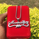 Men's Name Necklace Bead Chain Punk Style Thick Pendant Choker