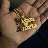 Men's Name Plate Pendant Necklace Personalized Stainless Steel