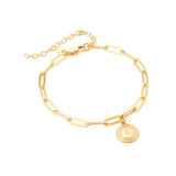 Mini Rayos Initial Bracelet Anklet 18k Plating Stainless Steel Letter Bangle