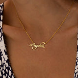 Minimalist Dainty Name Necklace - Stainless Steel Signature Script Name Necklace