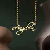 Minimalist Dainty Name Necklace - Stainless Steel Signature Script Name Necklace
