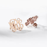Monogram Stud Earrings For Women Stainless Steel Initials Letters Jewelry