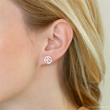 Personalized Monogram Stud Earrings Stainless Steel Initials Letters Jewelry