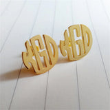 Personalized Monogram Stud Earrings Stainless Steel Initials Letters Jewelry
