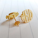 Personalized Monogram Stud Earrings Stainless Steel Initials Letters Jewelry