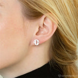 Personalized Monogram Stud Earrings Stainless Steel Initials Letters Jewelry