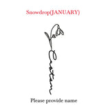 Month Flower Name Keyring Jewelry Stainless Steel Nameplate Keychain