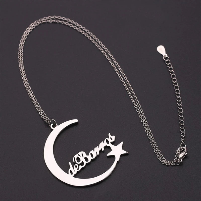 Moon Jewelry Necklace Star Necklace Women Statement Necklace Stainless Steel