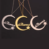 Moon Jewelry Necklace Star Necklace Women Statement Necklace Stainless Steel