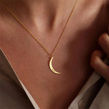 Moon Name Plate Necklace Personalized Stainless Steel Jewelry